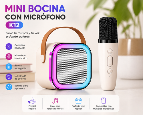 MINI BOCINA CON MICROFONO K12