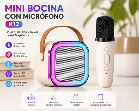 MINI BOCINA CON MICROFONO K12